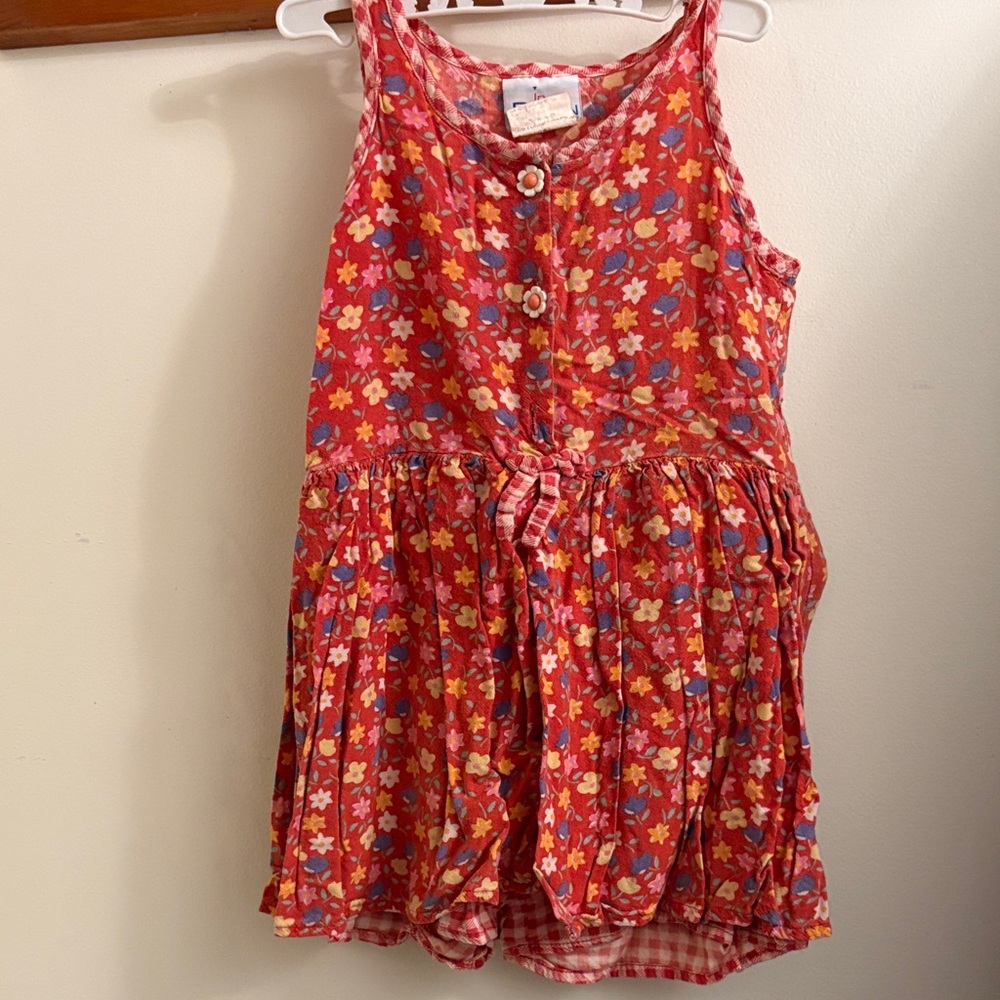 Floral Red Sleeveless Dress